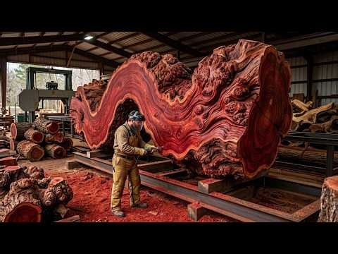 This Giant, Twisted Burl Lychee Wood Root // Turned to Art Thousand Dollars! 3 Wow Round Dining