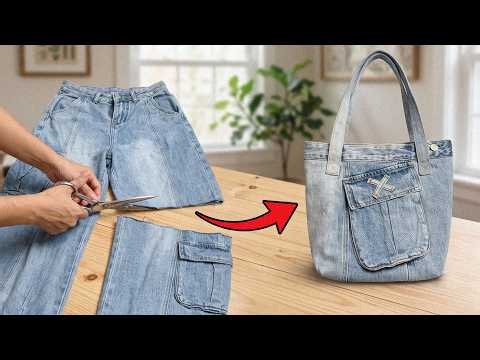 How to Make a Tote Bag from Old Jeans | Easy Sewing Tutorial