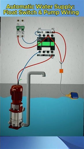 Automatic Water Supply: Float Switch & Pump Wiring #wiring #electriciantraining #electricaltutorial