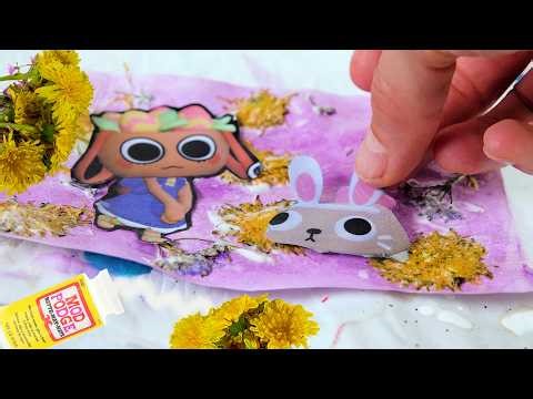 Dandy's World DIY Junk Journal Page with Real Dried Flowers