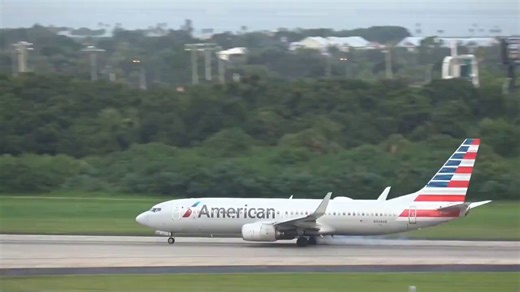 Talk about perfect airmanship.The crew of this American Airlines Boeing 737-800 safely aborted takeoff after a tire blew out!What speed do you reckon they were at during that take-off roll.