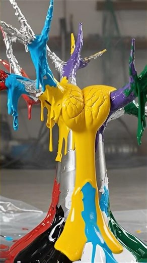 The peeling of paint caused by solvent exposure.#OddlySatisfying #CleanSlateStudio #VisualASMR