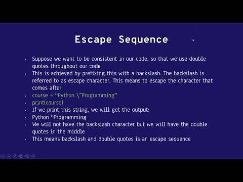PRES4 ESCAPE CHARACTERS - DATA TYPES IN PYTHON