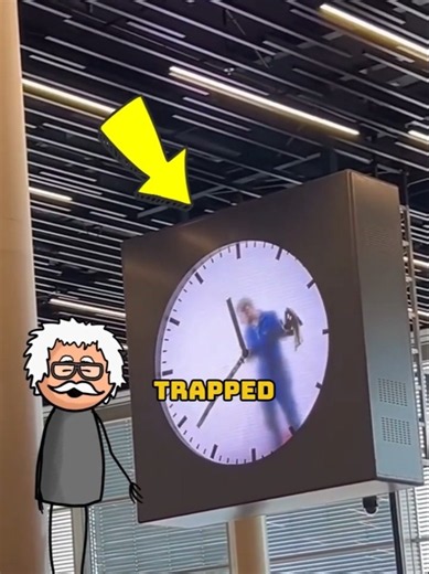 Why is a man trapped inside a clock 😰