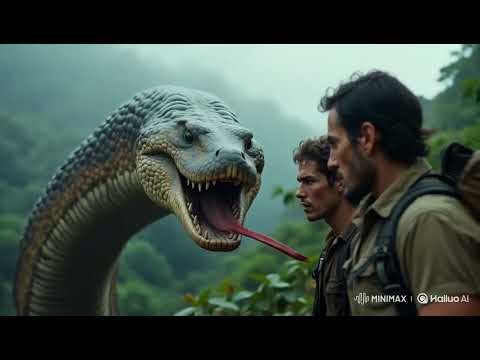 Anaconda Snake Attack Boys In Forest | Python Head-on With Chainsaw
