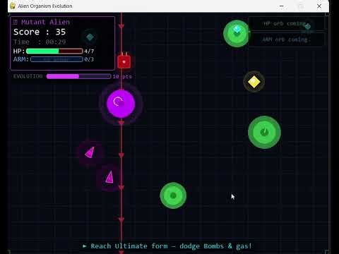 Alien Organism Evolution | Python Pygame Survival Game Project 👽