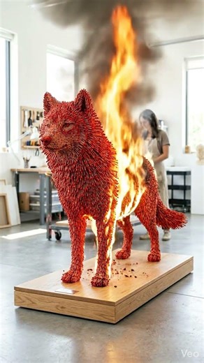 Matchstick Wolf Goes Up in Flames 🔥