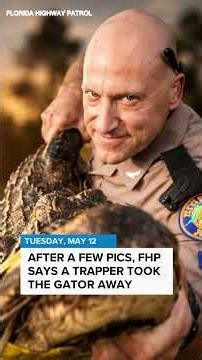 FHP trooper who resembles famous actor removes gator from road in Pasco County