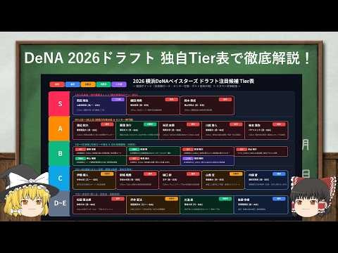 【2026DeNAドラフト】2026ドラフト注目候補＆Tier表を徹底解説【ゆっくり解説】