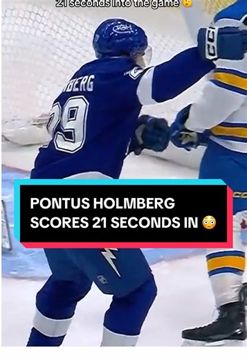 Pontus Holmberg Scores Lightning Fast in NHL Game