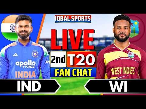 🔴LIVE: India vs West Indies 2nd T20 Fan Chat | Live Cricket Match Today | IND vs WI | Iqbal Sports