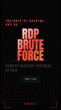 ​Is Your RDP Secure? Stop Brute Force Now! 🛑 | Day 32 #ethicalhacking #cybersecurity #infosec #linux