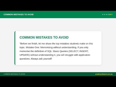 SS 1 Computer Science - SQL: Basic Queries (SELECT, INSERT, UPDATE) | Nigerian Curriculum