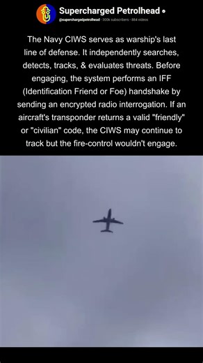Navy CIWS tracking airliner