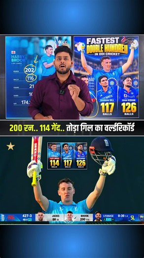 Harry Brook Breaks Shubman Gill's World Record By Scoring 200 Runs in 114 Balls 😱😱 #HarryBrook