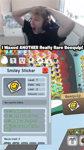 1 IN 10,000! I Waxed A REALLY RARE Honeymark Ability On A Beequip! (Bee Swarm Simulator)