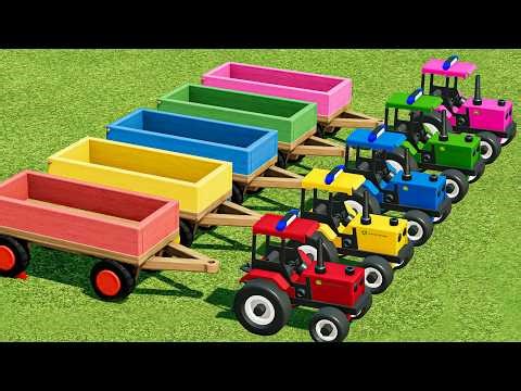 TRANSPORT OF COLORS! JOHN DEERE Hobby TRACTORS SILAGE DELIVERY to GARAGE! FS22