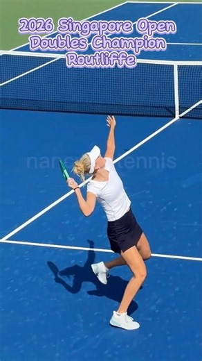 Singapore Open Doubles Champion Routliffe Overhead Smash #overhead #netgame #slowmotion #smash #wta
