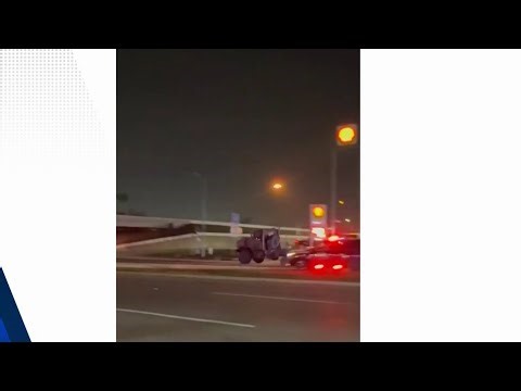 Military-style truck leads hour-long chase across Houston before surrender on Eastex Freeway