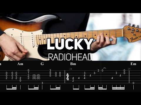 Radiohead - Lucky (Guitar lesson with TAB)