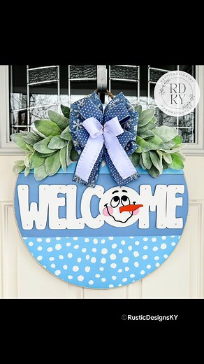 Winter Door Hanger with Snowman Face