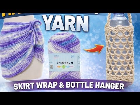 Crochet Skirt Wrap & Bottle Holder Tutorial | Easy DIY Using Yarn