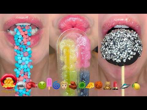 MOST POPULAR! ASMR Satisfying Eating Emoji Food Challenge