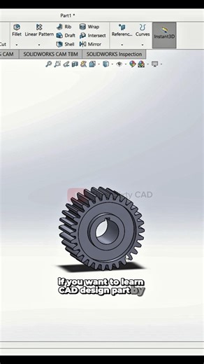 Solidworks for beginners | CAD Design | Gear #3dmodeling #solidworks #gear #beginners #cad
