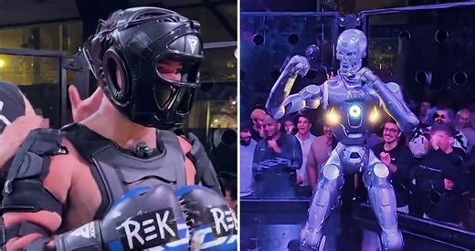 Man takes on 'Terminator' robot in historic fight – and it's as brutal as you'd expect