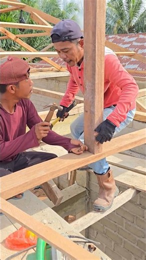 the correct technique for nailing poles...applied by the foreman