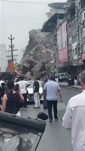 Moment Massive Landslide Buries Chinese Homes as Residents Run for Their Lives #shorts