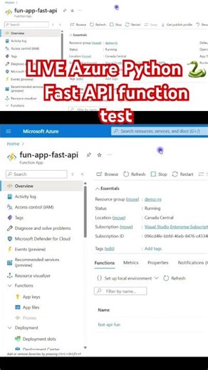 Run Azure Python 🐍 Fast API function