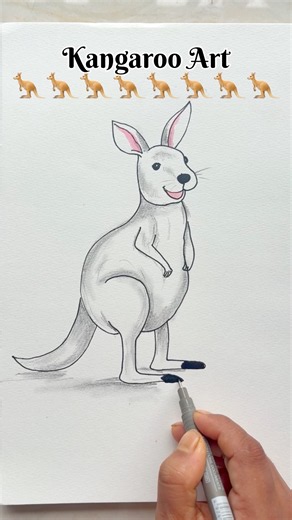 Easy Drawing Idea For Kids 🦘🌈 Kids Art #artforkids #kidsdrawing #kidsvideo #shortsvideo #Anaya