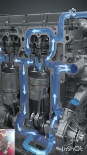 the water pump of a car working