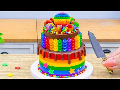Colorful Rainbow Cake Recipe 🌈 Beautiful Miniature Oreo Rainbow Fantasy Cake by Lotus Cakes