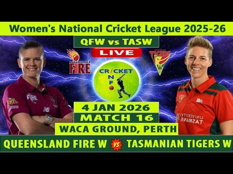 Tasmania W vs Queensland Fire W | TASW vs QFW | Womens National Cricket League 2025-26 | QFW vs TASW