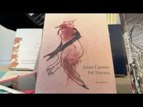 Anne Carson's books displayed at Swedish Academy as Nobel win announced | AFP