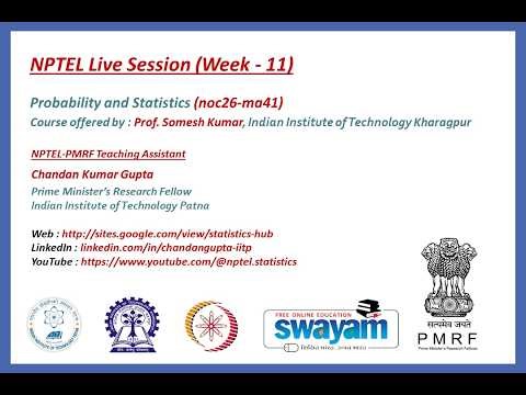 NPTEL : NOC26-MA41 | Week 11 Live Session | Hypothesis Testing | Neyman-Pearson Lemma | MP/UMP Test
