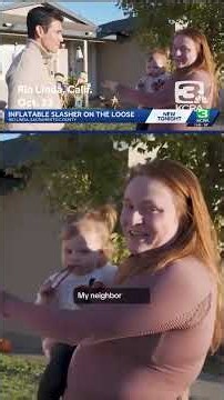 Halloween 'slasher' caught on camera targeting inflatables