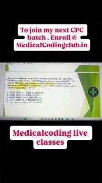 CPC Medical coding live classes 02 #cpc #cpt #cpcexam #medicalcoding #medicalbilling