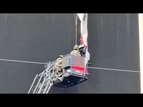 Skydiver rescued after crashing into Virginia Tech scoreboard
