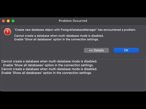 Fix: DBeaver PostgreSQL Cannot Create New Database (Multi-Database Mode Disabled)