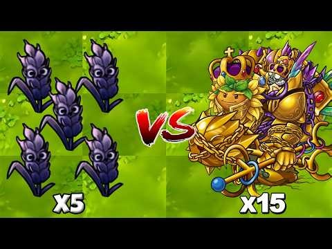 PVZ 1 Fusion 3.5 Challenge - 5 Plants Obsidian Barley vs 15 Random Zombie - Who Will Win?