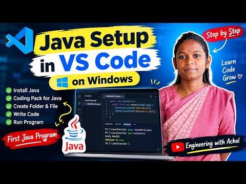 Java Setup in VS Code on Windows 2026 | Install Java & Run First Program 🔥