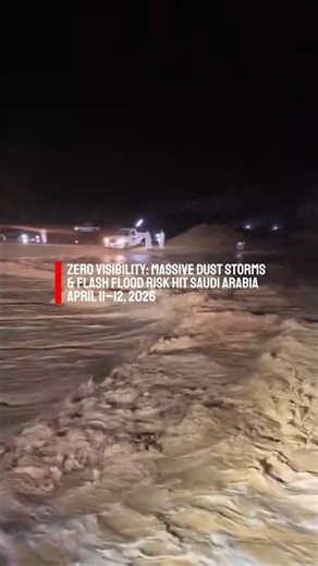 Zero Visibility: Massive Dust Storms & Flash Flood Risk Hit Saudi Arabia | April 11–12, 2026