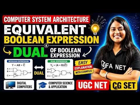Equivalent Boolean Expression | Dual of Boolean Expression | Computer System Architecture | UGC NET