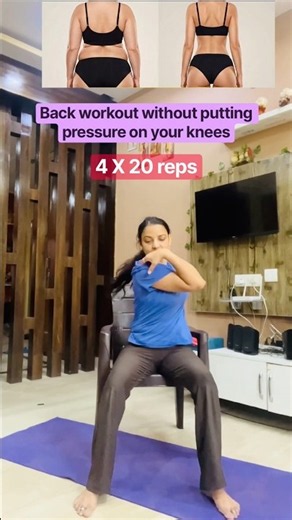 Can’t do back workout due to knees pain ?? Try this 🔥✅ #fitness #workout #backworkout #homeworkout