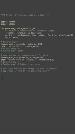 random word generator #python #showcase