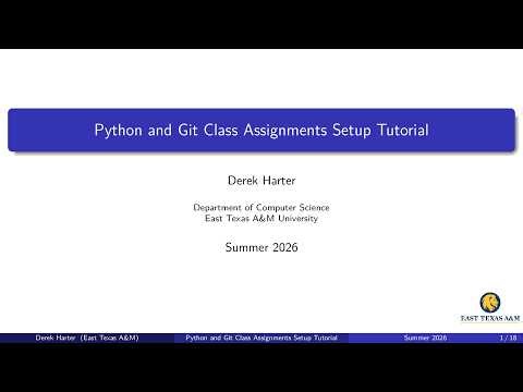 C01: Python and Git Class Assignments Setup Tutorial