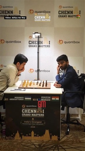 World champion Gukesh vs Nodirbek Abdusattorov. #gukesh #dommarajugukesh #abdusattorov #chess #yt